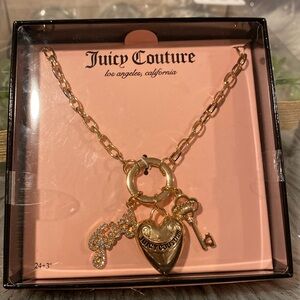 NEW IN BOX JUICY COUTURE Heart Keys Charm Necklace